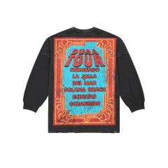 Los Angeles Latest Fashion Streetwear Ripped Vintage Rhinestone Long-Sleeve T-Shirt 28930933
