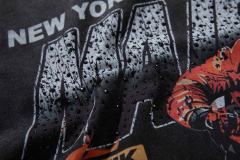 Flame Off-road Motorcycle Rhinestone Print Washed Tee 29065105