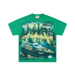 Yacht Tour Night Scene Rhinestone Print Washed Tee 29064539