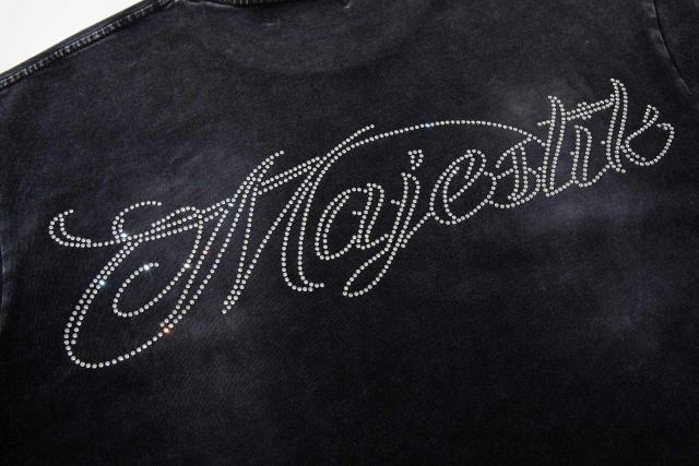 Sunglasses Hip Hop Jesus Rhinestone Print Washed Tee 29060733
