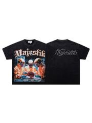 Sci-Fi Brain Surgery Rhinestone Print Washed Tee 29060731