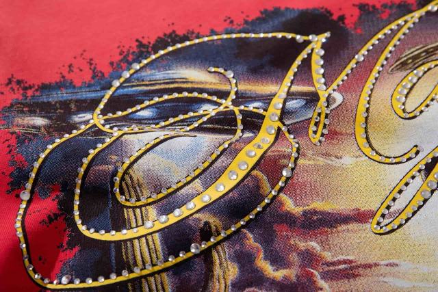 Alien Cowboy UFO Rhinestone Print Washed Tee 29060771