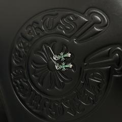 CH Green Emerald Cross Dangle Stud Earrings Pair