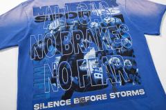 Silence Before The Storm Slogan Rhinestone Print Washed Tee 29060729