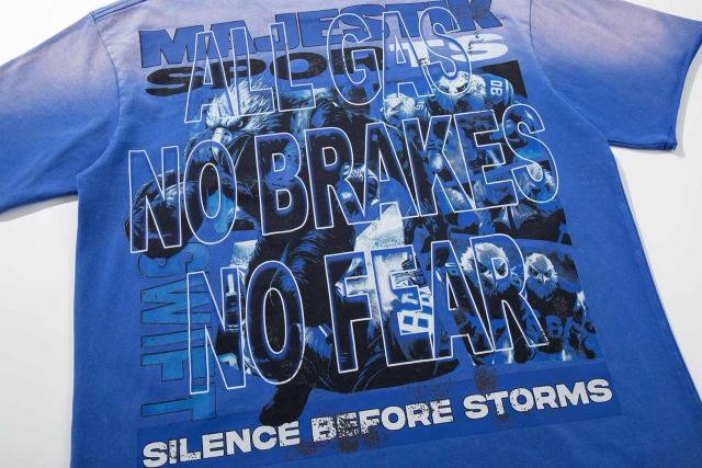 Silence Before The Storm Slogan Rhinestone Print Washed Tee 29060729