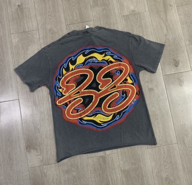 Flaming Bull Rhinestone Print Washed Tee 29069142