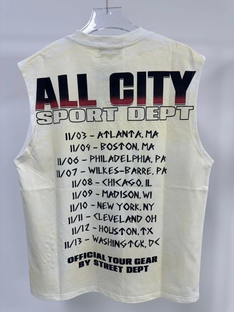Rottweiler Rugby Rhinestone Print Washed Sleeveless Tee 29065104