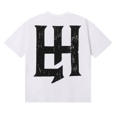 Basic Minimalist Logo Rhinestone Print Tee 4 colors 28751255