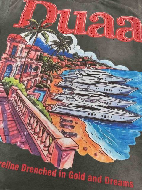 Coastal Yacht Rhinestone Print Washed Tee 29053841