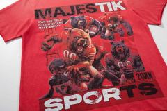 Retro Bears Football Rhinestone Print Washed Tee 29060769
