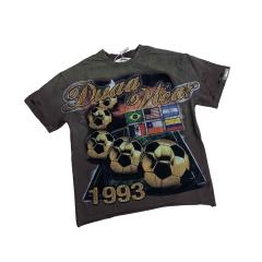Football Distressed Rhinestone Print Washed Tee 28930932