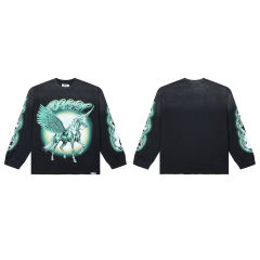 Latest Fashion Streetwear Rhinestone Long-Sleeve T-Shirt 28930897