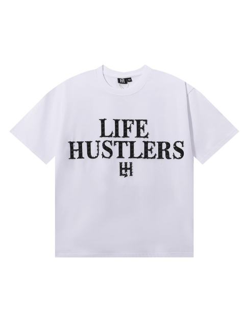 Basic Minimalist Logo Rhinestone Print Tee 4 colors 28751255