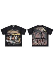Free Western Mustang Rhinestone Print Washed Tee 29064542