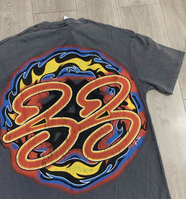 Flaming Bull Rhinestone Print Washed Tee 29069142