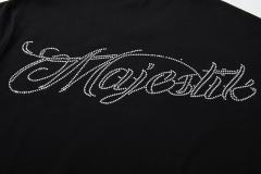 Hip Hop Skull DJ Rhinestone Print Washed Tee 29060783