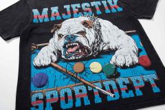 Billiards Aesthetic Bulldog Rhinestone Print Washed Tee 2 colors 29060725