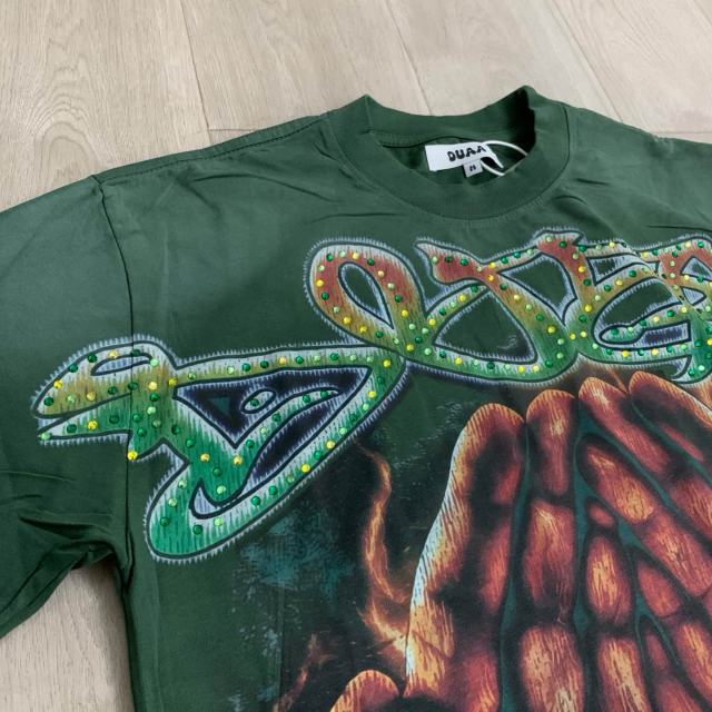 Flame Halo Praying Hands Print Washed Tee 29053837