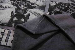 Collage Eagle Dark Cross Rhinestone Print Washed Tee 29060735