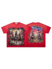 Alien Cowboy UFO Rhinestone Print Washed Tee 29060771