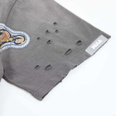 Football Distressed Rhinestone Print Washed Tee 28930932
