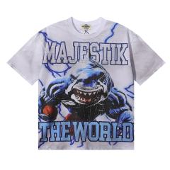 Sports Shark No.00 Rhinestone Print Washed Tee 29060775