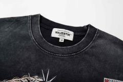 Sunglasses Hip Hop Jesus Rhinestone Print Washed Tee 29060733