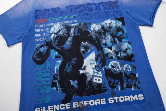 Silence Before The Storm Slogan Rhinestone Print Washed Tee 29060729