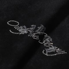 Dark High-Street Rebellious Rhinestone Print Washed Tee 11 colors 29077647