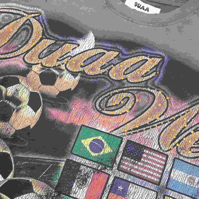 Football Distressed Rhinestone Print Washed Tee 28930932
