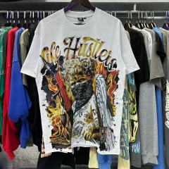 Masked Tattooed Angel Rhinestone Print Tee 2 colors 28751248