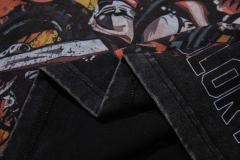 Flame Off-road Motorcycle Rhinestone Print Washed Tee 29065105