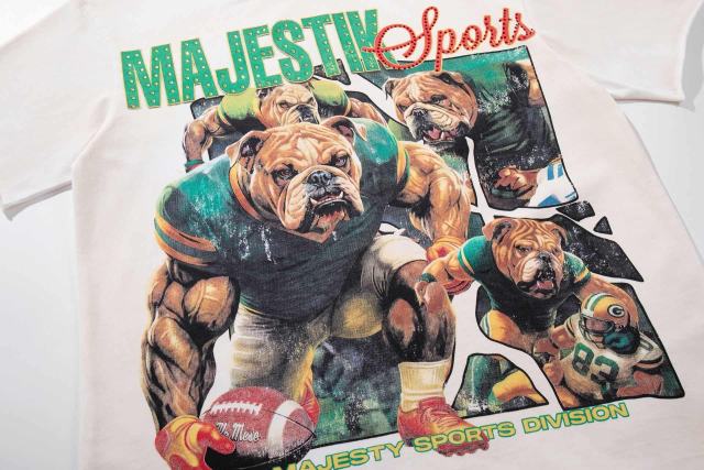 Collage Bulldog No.00 Rhinestone Print Washed Tee 29060734
