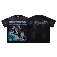 Space Knight Rhinestone Print Washed Tee 29065101