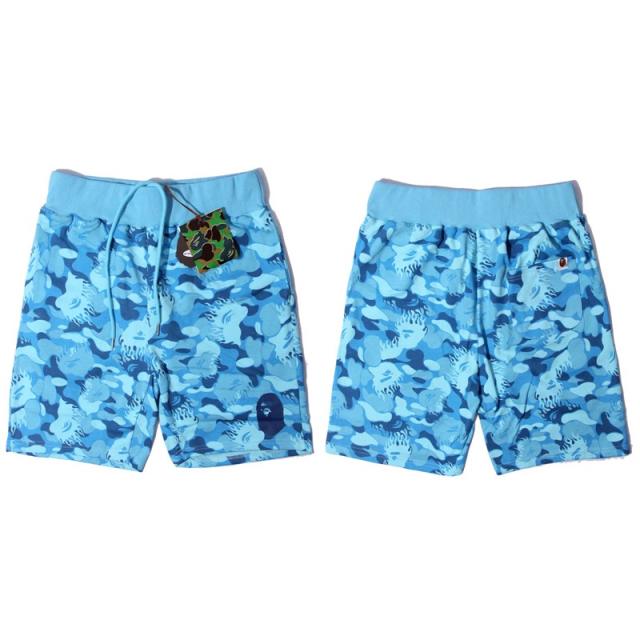 BAPE Blue Camo Mini Ape Head Fleece Sweat Shorts