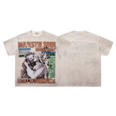 Jesus And Virgin Mary Religious Rhinestone Print Washed Tee 2 colors 29060788