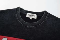 Retro Motorcycle Event Rhinestone Print Washed Tee 2 colors 29060730