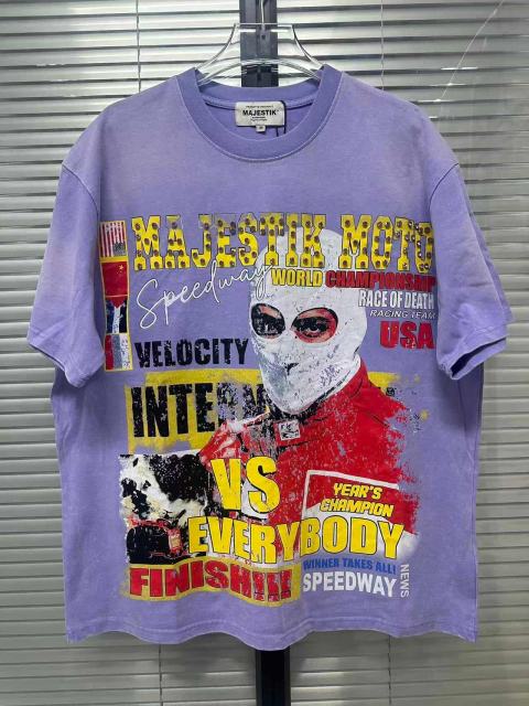 Death Race Motorcycle Slogan Rhinestone Print Washed Tee 2 colors 29060781