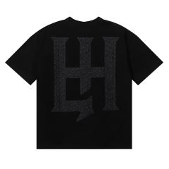 Basic Minimalist Logo Rhinestone Print Tee 4 colors 28751255