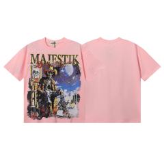 Night Cowboy Skull Rhinestone Print Washed Tee 29060719