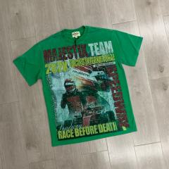 Racing Team Slogan Rhinestone Print Washed Tee 29064541