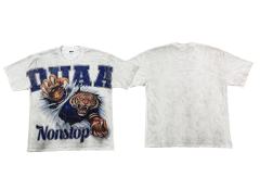 Football Tiger Rhinestone Print Washed Tee 29053840
