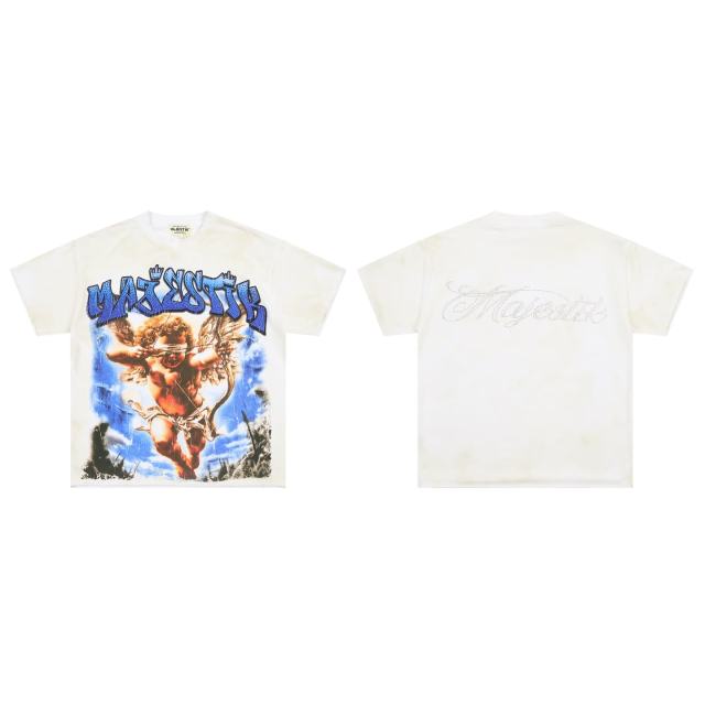 Blindfolded Cupid Archer Rhinestone Print Washed Tee 29064537