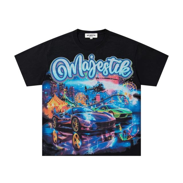 Neon City Supercar Rhinestone Print Washed Tee 29060780