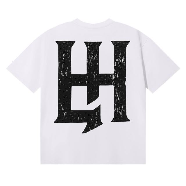 Basic Minimalist Logo Rhinestone Print Tee 4 colors 28751255