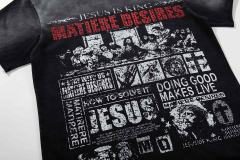 Religious Text Collage Slogan Rhinestone Print Washed Tee 29060739