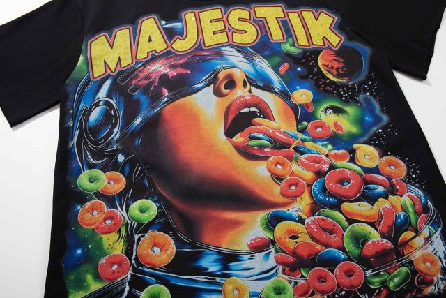 Space Astronaut Candy Rhinestone Print Washed Tee 29060782