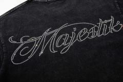 Retro Motorcycle Event Rhinestone Print Washed Tee 2 colors 29060730