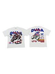 Motorcycle Racing Rhinestone Print Washed Tee 29053844