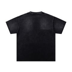 Urban Fire Scene Rhinestone Print Washed Tee 29060721